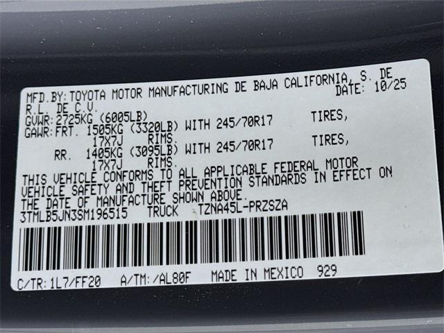 new 2025 Toyota Tacoma car, priced at $47,219