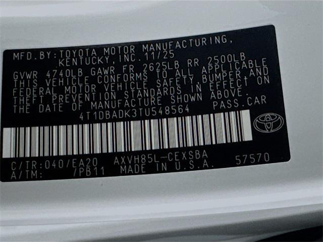 new 2026 Toyota Camry car, priced at $38,028