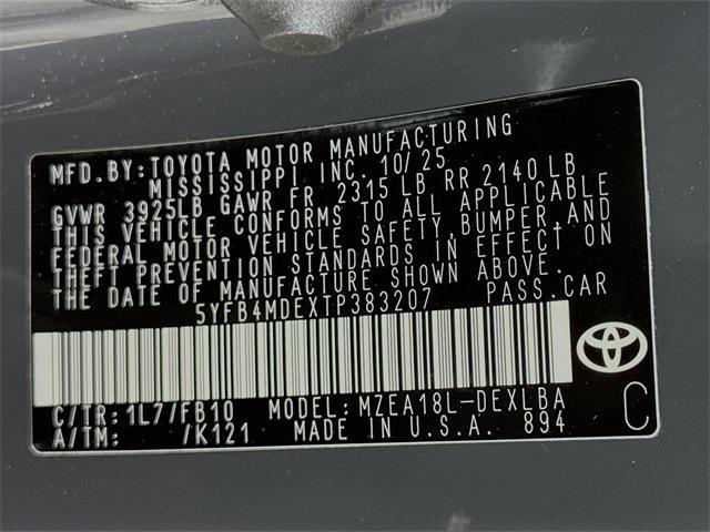 new 2026 Toyota Corolla car, priced at $24,729