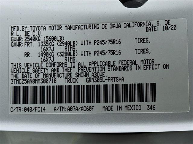 used 2021 Toyota Tacoma car, priced at $30,599