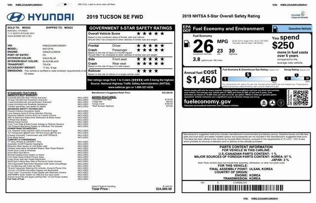 used 2019 Hyundai Tucson car, priced at $12,981