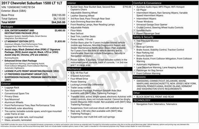 used 2017 Chevrolet Suburban car, priced at $21,485