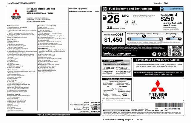 used 2019 Mitsubishi Eclipse Cross car, priced at $11,413