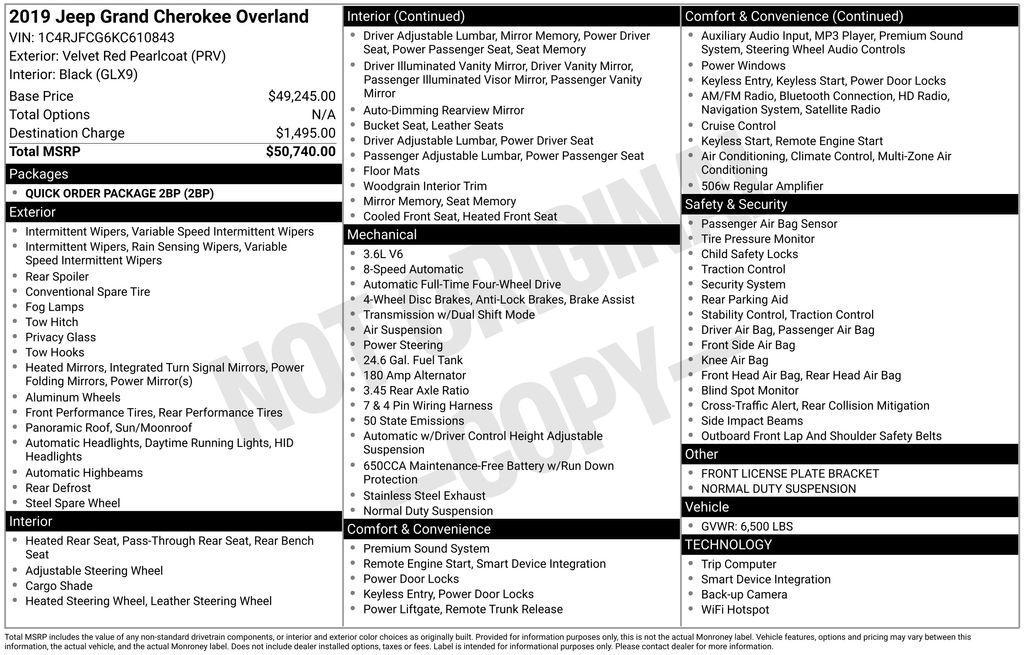 used 2019 Jeep Grand Cherokee car, priced at $23,167