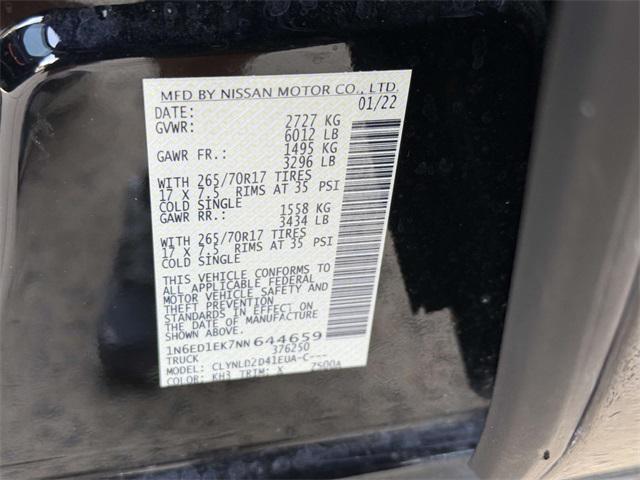 used 2022 Nissan Frontier car, priced at $35,000