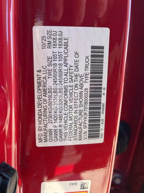 new 2026 Honda Ridgeline car, priced at $47,665