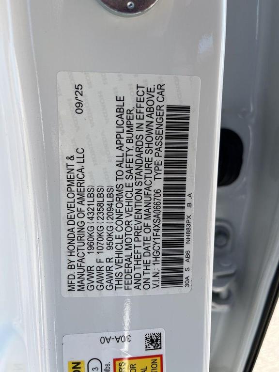 new 2025 Honda Accord car, priced at $30,710