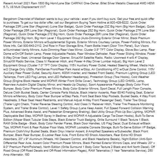 used 2021 Ram 1500 car, priced at $26,460