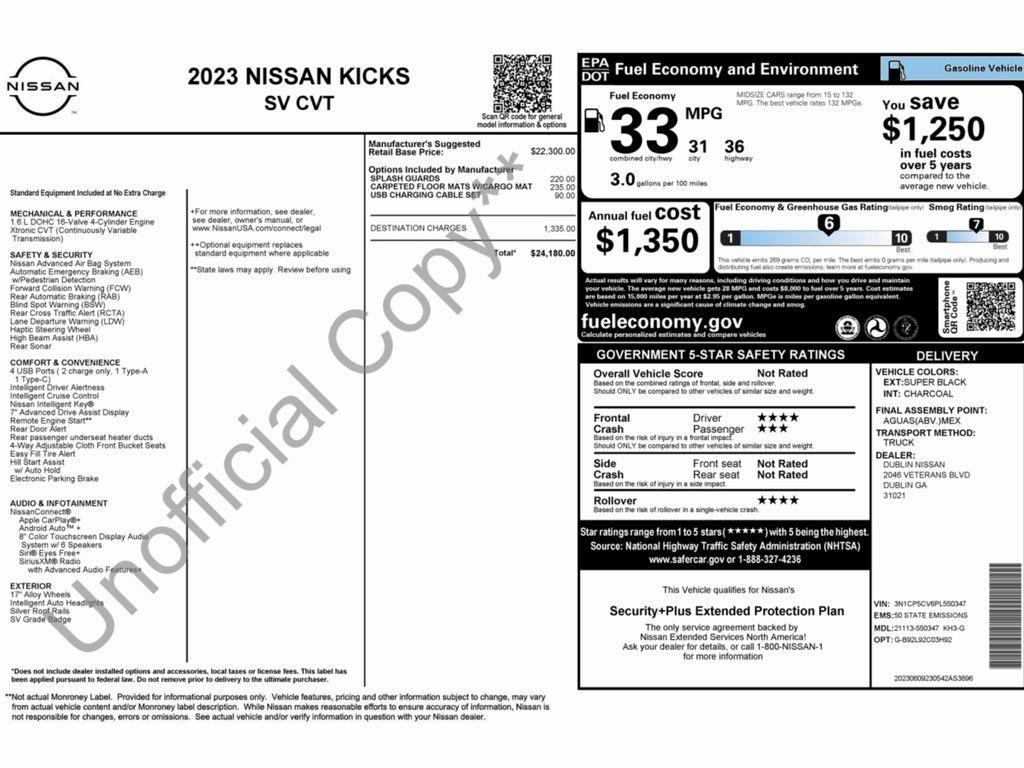 used 2023 Nissan Kicks car, priced at $16,999