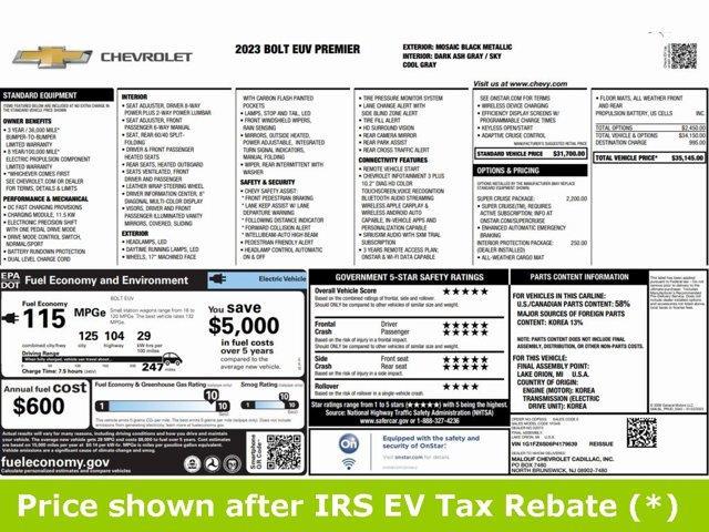 used 2023 Chevrolet Bolt EUV car, priced at $18,499