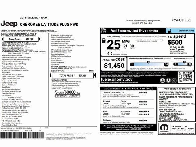 used 2018 Jeep Cherokee car, priced at $14,299