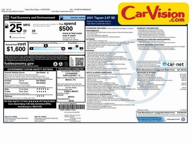 used 2021 Volkswagen Tiguan car, priced at $17,999