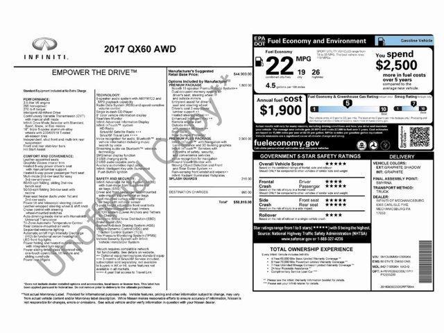 used 2017 INFINITI QX60 car, priced at $14,998