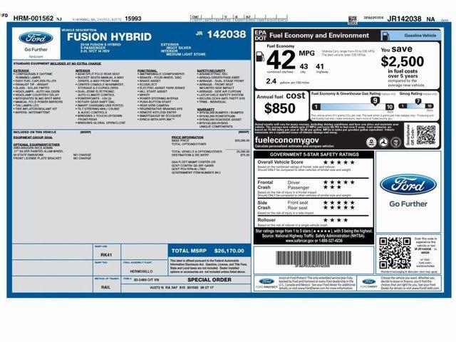 used 2018 Ford Fusion Hybrid car, priced at $14,999