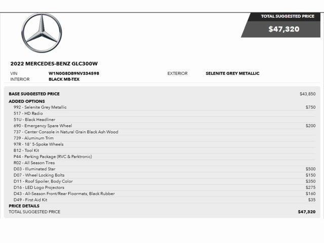used 2022 Mercedes-Benz GLC 300 car, priced at $26,499