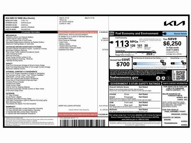 used 2024 Kia Niro EV car, priced at $18,999