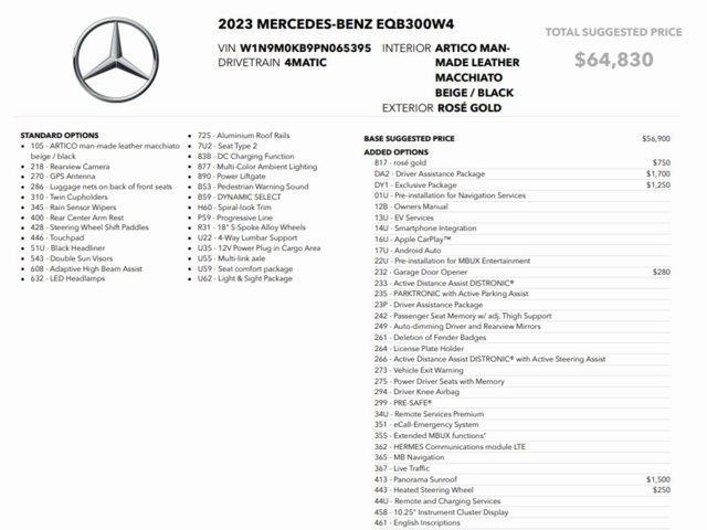 used 2023 Mercedes-Benz EQB 300 car, priced at $26,999