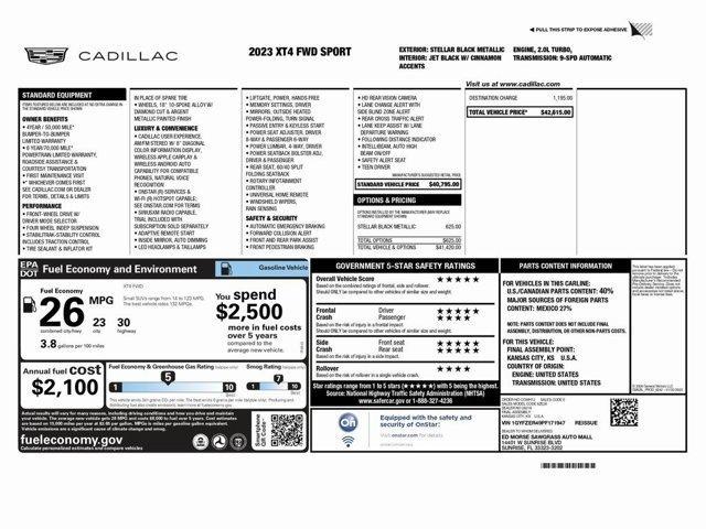 used 2023 Cadillac XT4 car, priced at $29,999