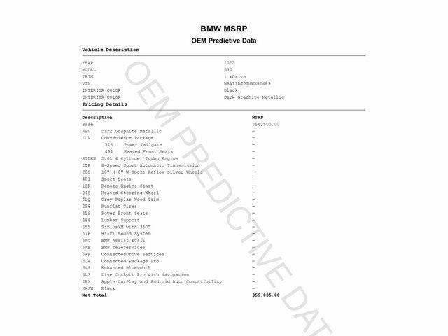 used 2022 BMW 530 car, priced at $29,499