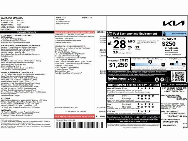 used 2022 Kia K5 car, priced at $25,499