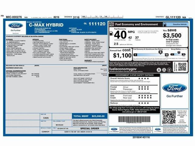used 2016 Ford C-Max Hybrid car, priced at $10,499
