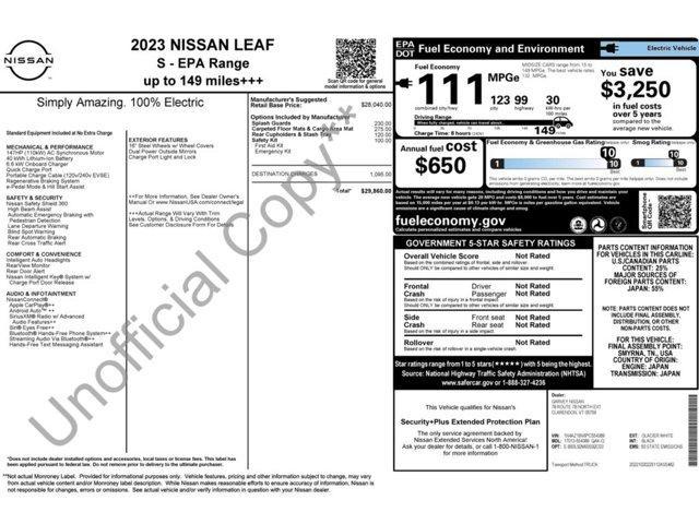 used 2023 Nissan Leaf car, priced at $15,499