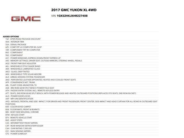 used 2017 GMC Yukon XL car, priced at $28,999