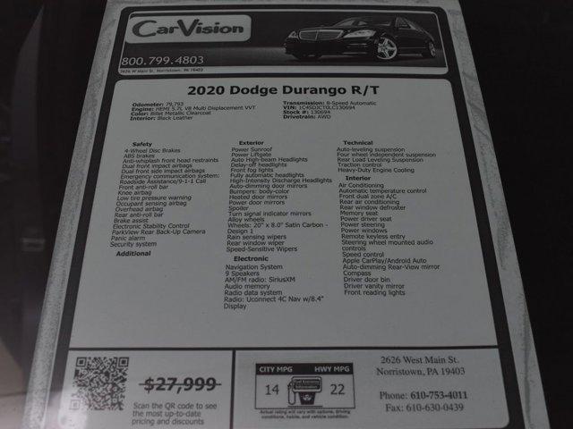 used 2020 Dodge Durango car, priced at $26,999