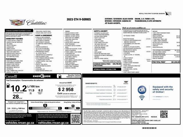 used 2023 Cadillac CT4-V car, priced at $33,999