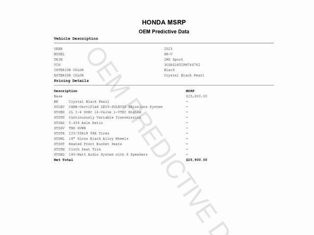 used 2023 Honda HR-V car, priced at $22,998
