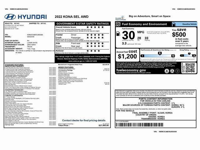 used 2022 Hyundai Kona car, priced at $18,499