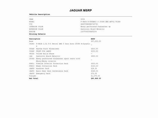 used 2024 Jaguar F-PACE car, priced at $35,499