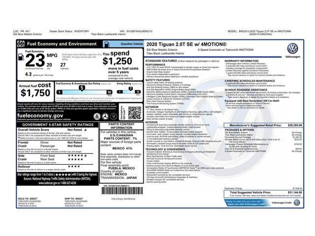 used 2020 Volkswagen Tiguan car, priced at $18,999