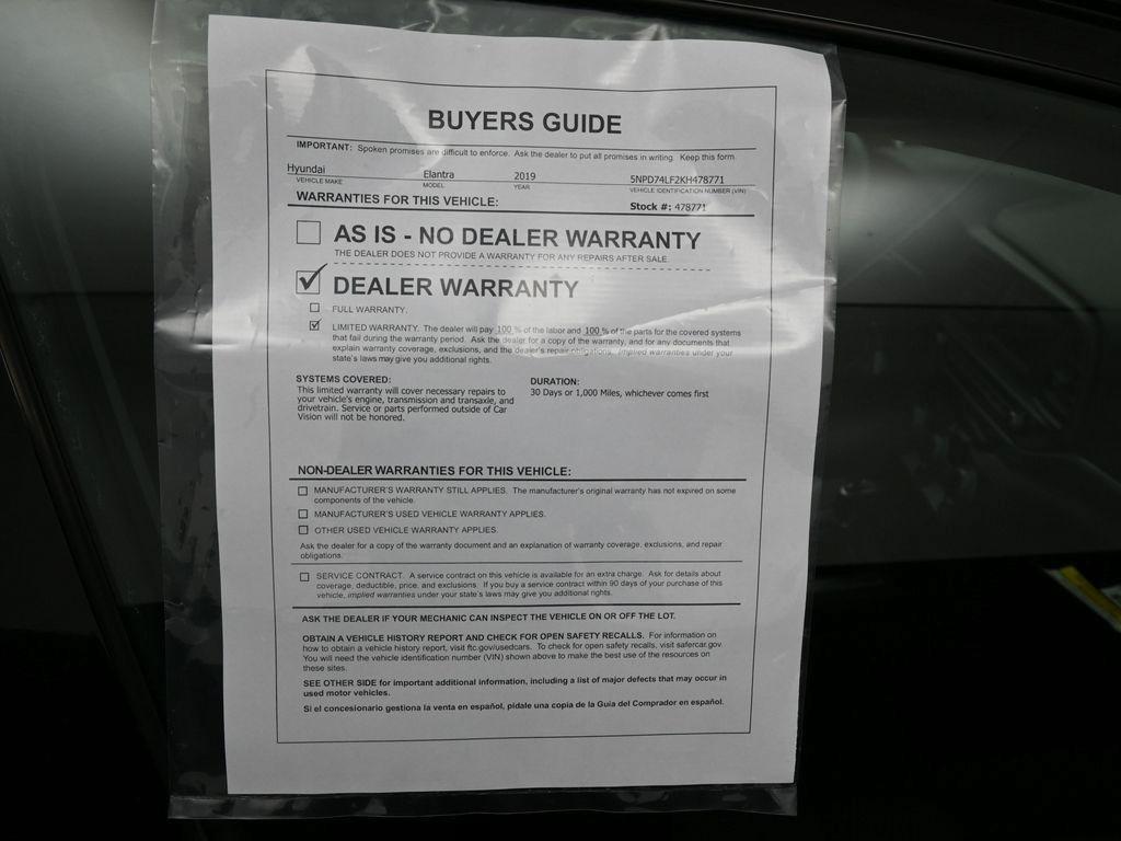 used 2019 Hyundai Elantra car, priced at $12,499