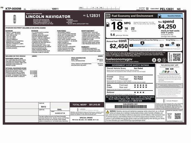 used 2023 Lincoln Navigator car, priced at $42,998