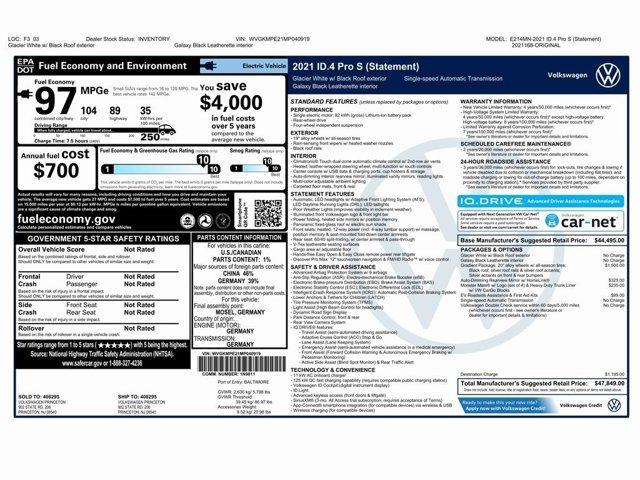 used 2021 Volkswagen ID.4 car, priced at $15,999
