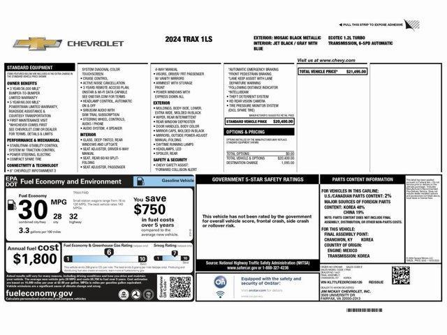 used 2024 Chevrolet Trax car, priced at $18,999