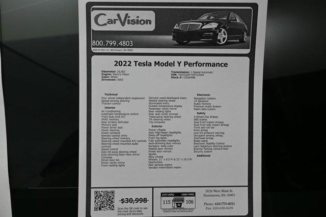 used 2022 Tesla Model Y car, priced at $28,499