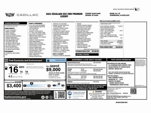 used 2023 Cadillac Escalade ESV car, priced at $57,999