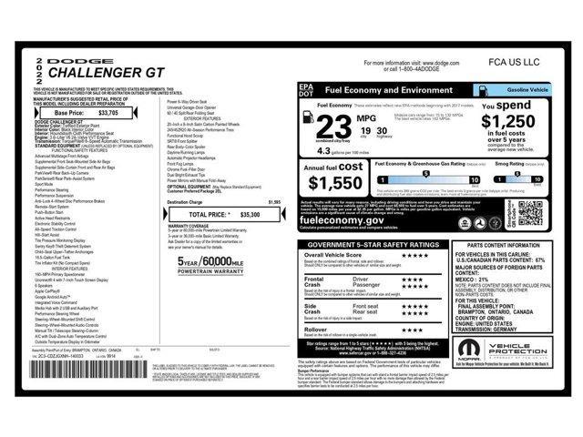 used 2022 Dodge Challenger car, priced at $21,499