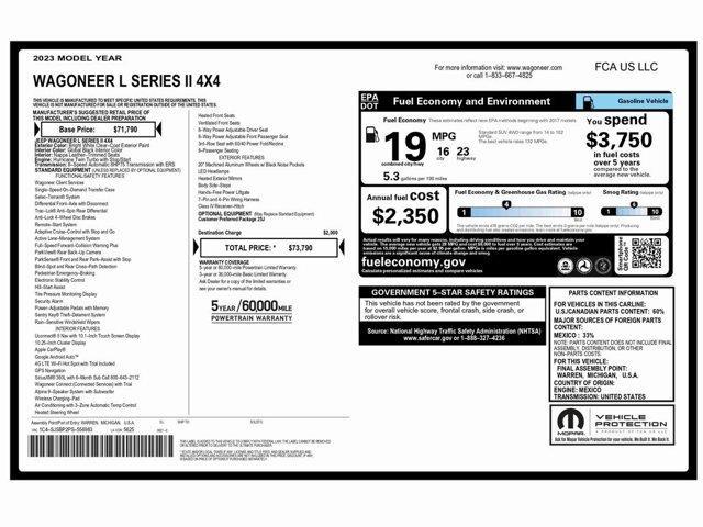 used 2023 Jeep Wagoneer L car, priced at $36,999