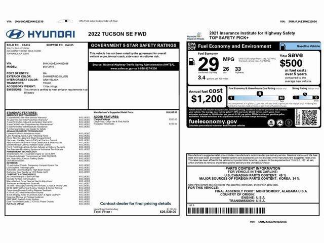 used 2022 Hyundai Tucson car, priced at $16,999