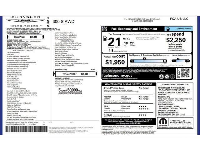 used 2020 Chrysler 300 car, priced at $18,999