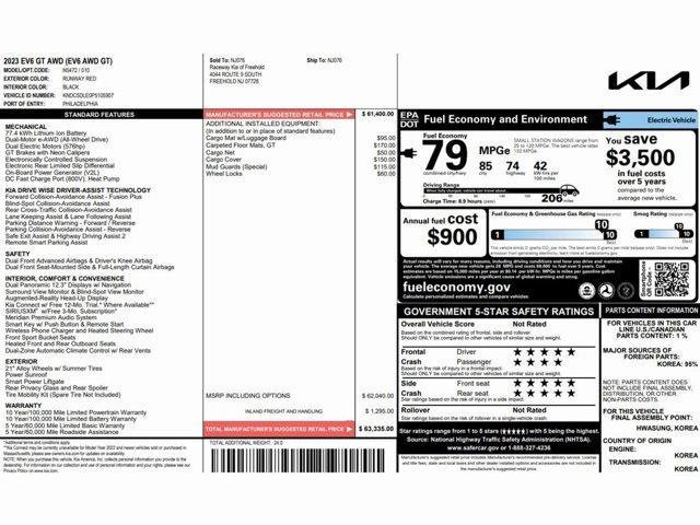 used 2023 Kia EV6 car, priced at $26,999