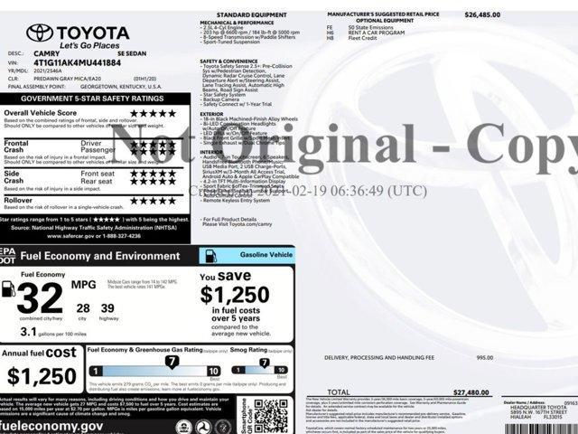 used 2021 Toyota Camry car, priced at $18,499