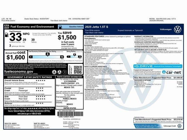 used 2025 Volkswagen Jetta car, priced at $19,999