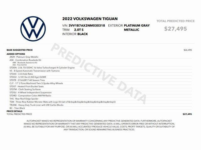 used 2022 Volkswagen Tiguan car, priced at $16,999