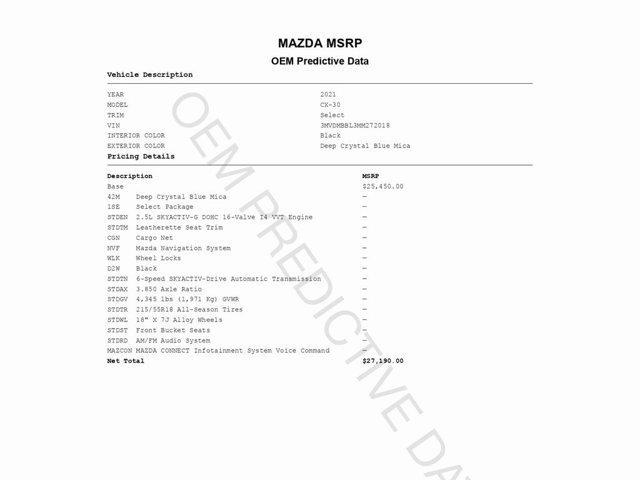 used 2021 Mazda CX-30 car, priced at $18,999