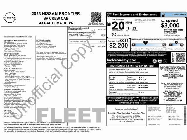 used 2023 Nissan Frontier car, priced at $28,999