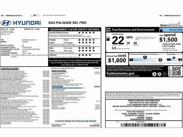 used 2022 Hyundai Palisade car, priced at $25,999